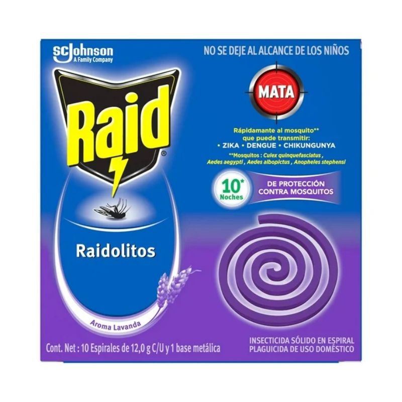 Insecticida Raid Raidolitos Morado 10 Espirales _0