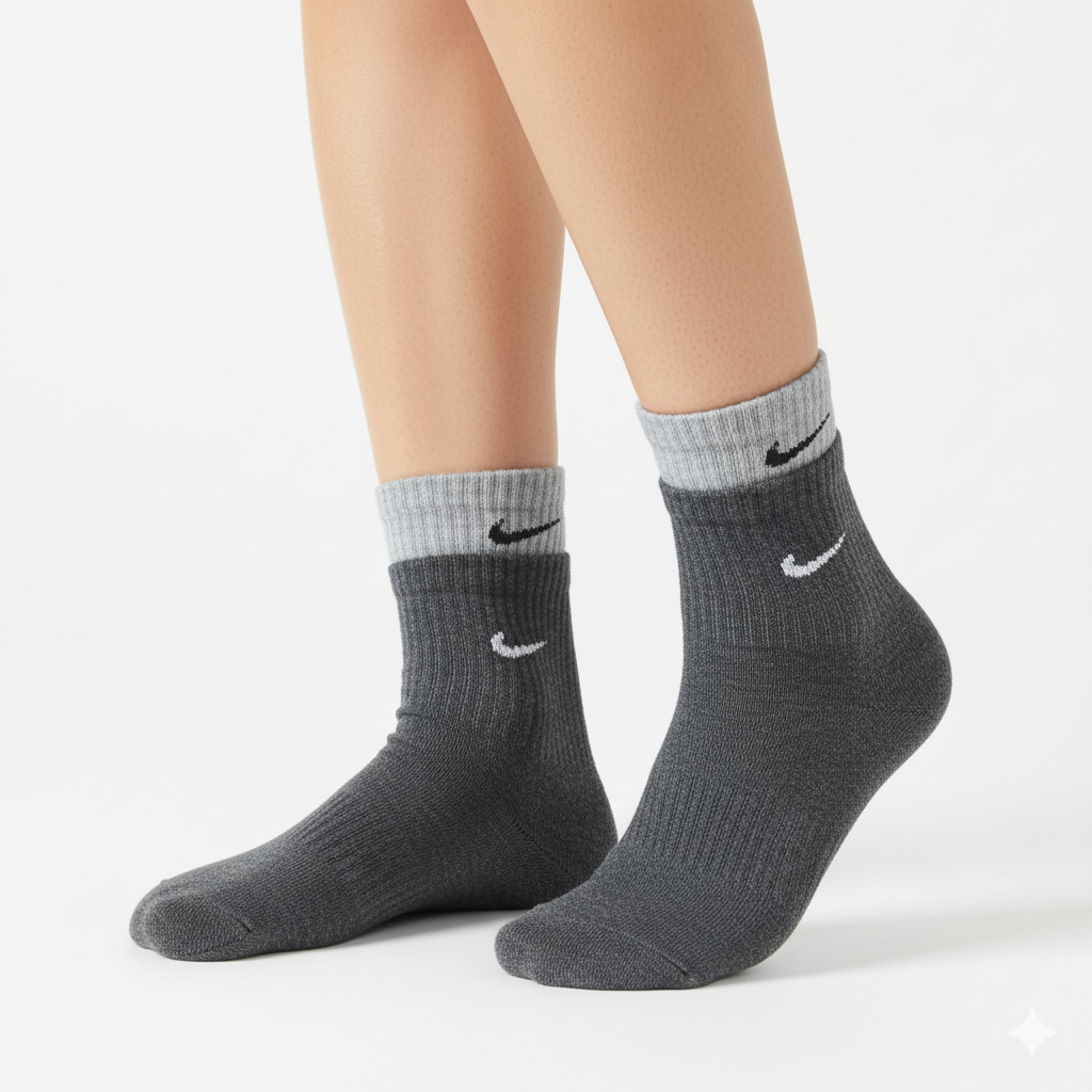 [10001] - 3 Pairs Men's Cotton Blend High-Cut Crew Socks – Versatile, Breathable & Everyday Comfort 