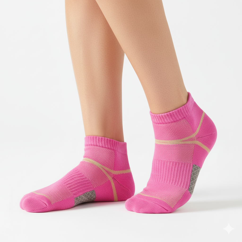 [10006] - 3 Pairs Women's Cotton Blend Crew Socks – Soft, Breathable & Stripe/Plain Mix