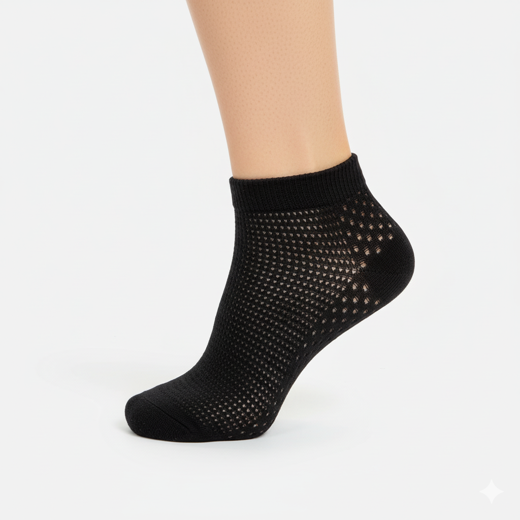 [10010] - 3 Pairs Women's Cotton Blend Low-Cut Ankle Socks – Breathable, Casual & Everyday Comfort