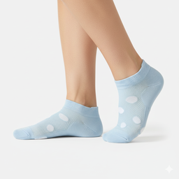 [10011] - 5 Pairs Women's  Cotton Blend Low-Cut Ankle Socks – Breathable, Minimal Dots & Everyday Comfort