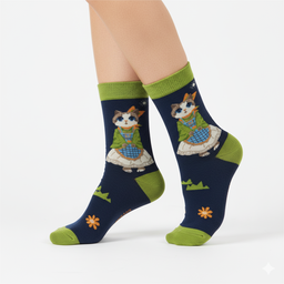 [10014] - 2 Pairs Women's High-Cotton High-Cut Crew Socks – Breathable, Cozy & Everyday Comfort 