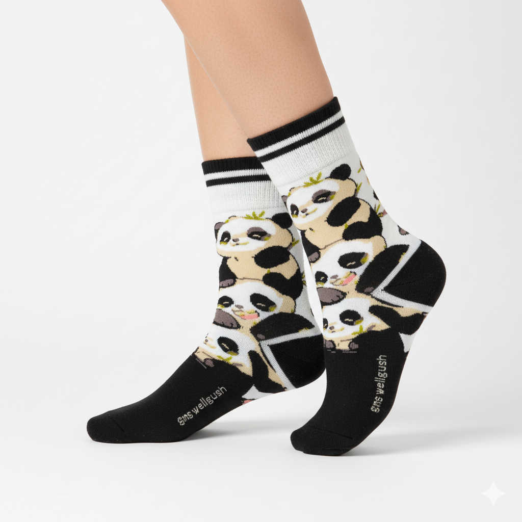 [10018] - 2 Pairs Men's High-Cotton High-Cut Crew Socks – Breathable, Soft & Everyday Comfort 