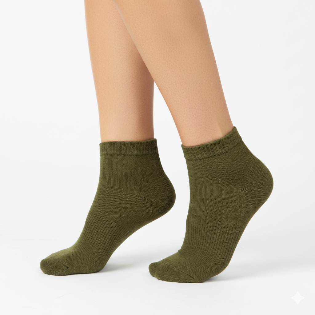 [10020] - 3 Pairs Men's Cotton Blend Crew Socks – Breathable, Minimal & Everyday Comfort 