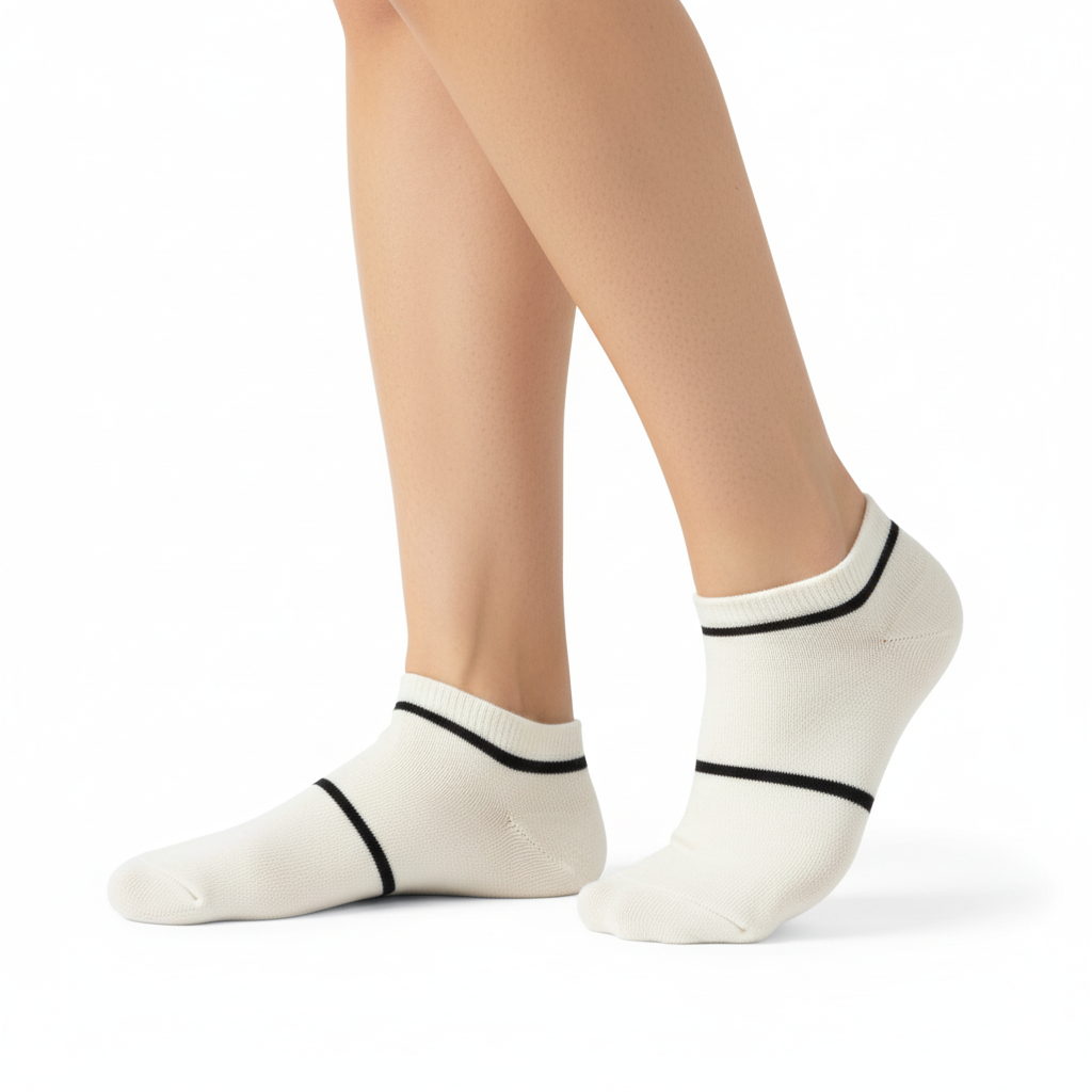 [10042] - 3 Pairs Men's Cotton Blend Low-Cut Ankle Socks – Breathable Dots/Stripes & Everyday Comfort 