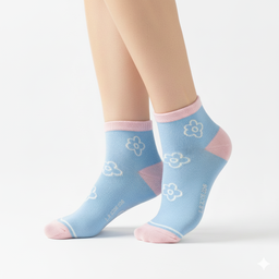 [10044B] - 5 Pairs Women's Cotton Blend Low-Cut Ankle Socks – Breathable, Antibacterial & Everyday Comfort