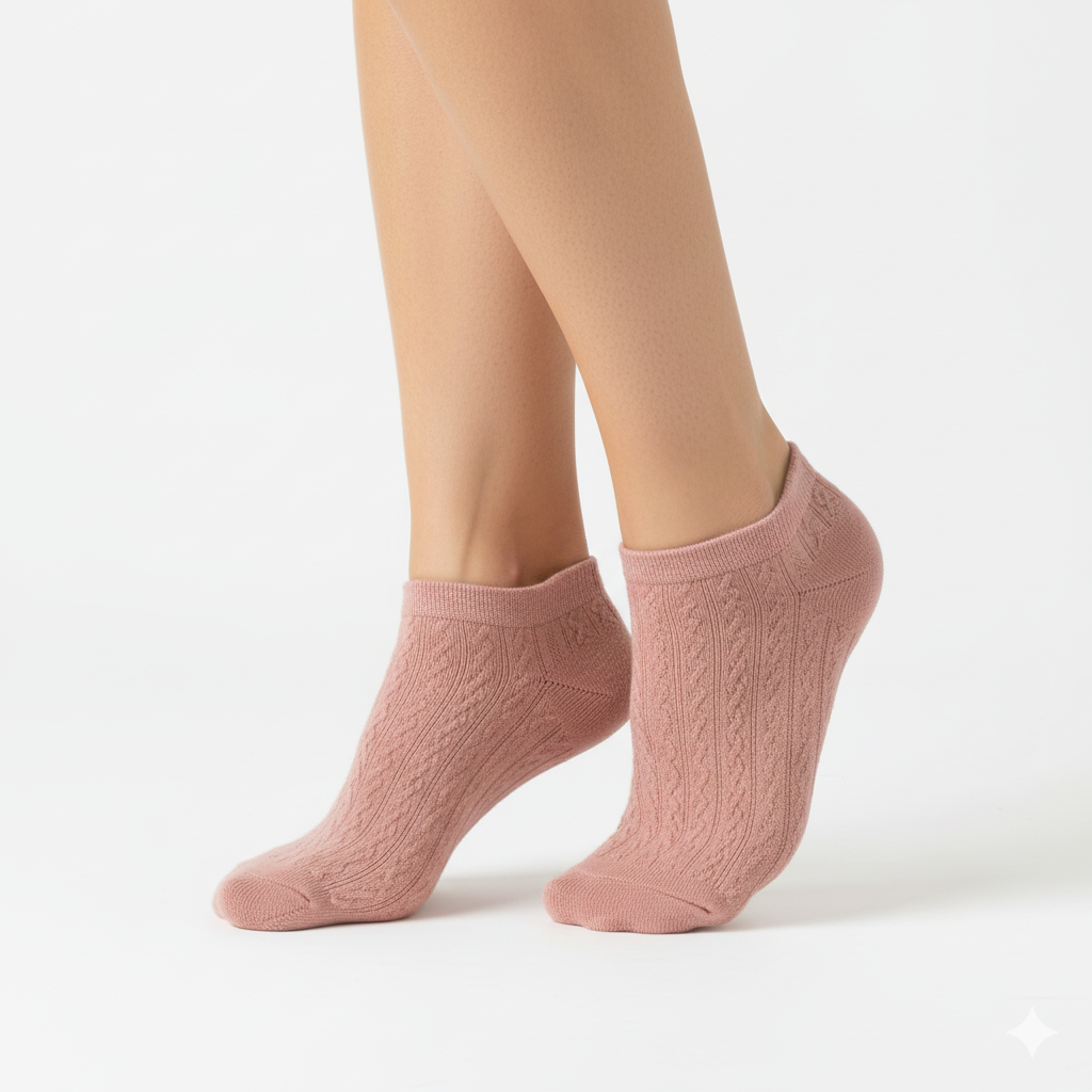 [10055B] - 3 Pairs Women’s Cotton Blend Low-Cut Ankle Socks – Soft, Breathable & Everyday Comfort