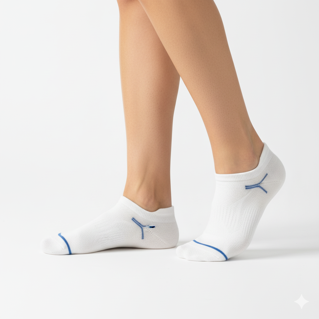 [10056] - 5 Pairs Women’s Cotton Blend Low-Cut Ankle Socks – Breathable Stripes/Plain & Everyday Comfort _0