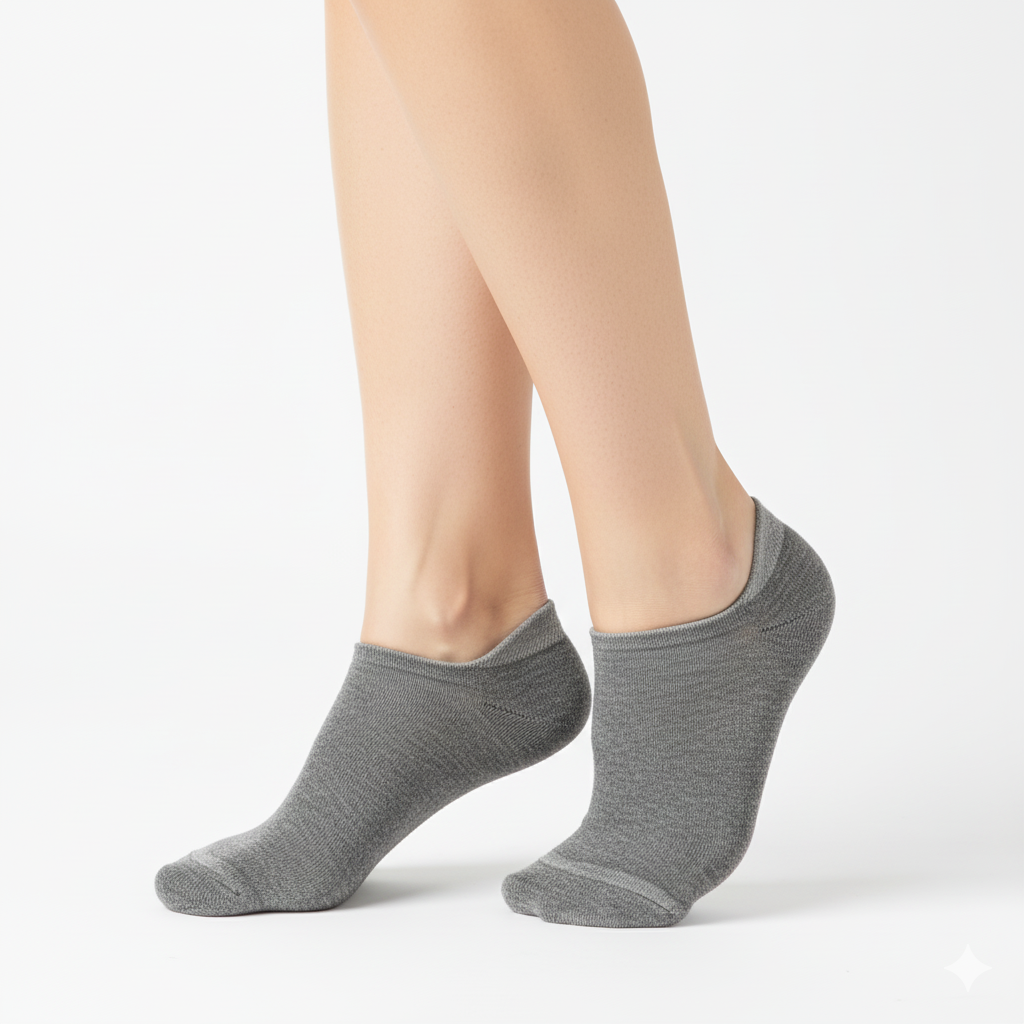 [10059] - 3 Pairs Women’s High-Cotton Low-Cut Ankle Socks – Breathable Stripes/Plain & Everyday Comfort _0