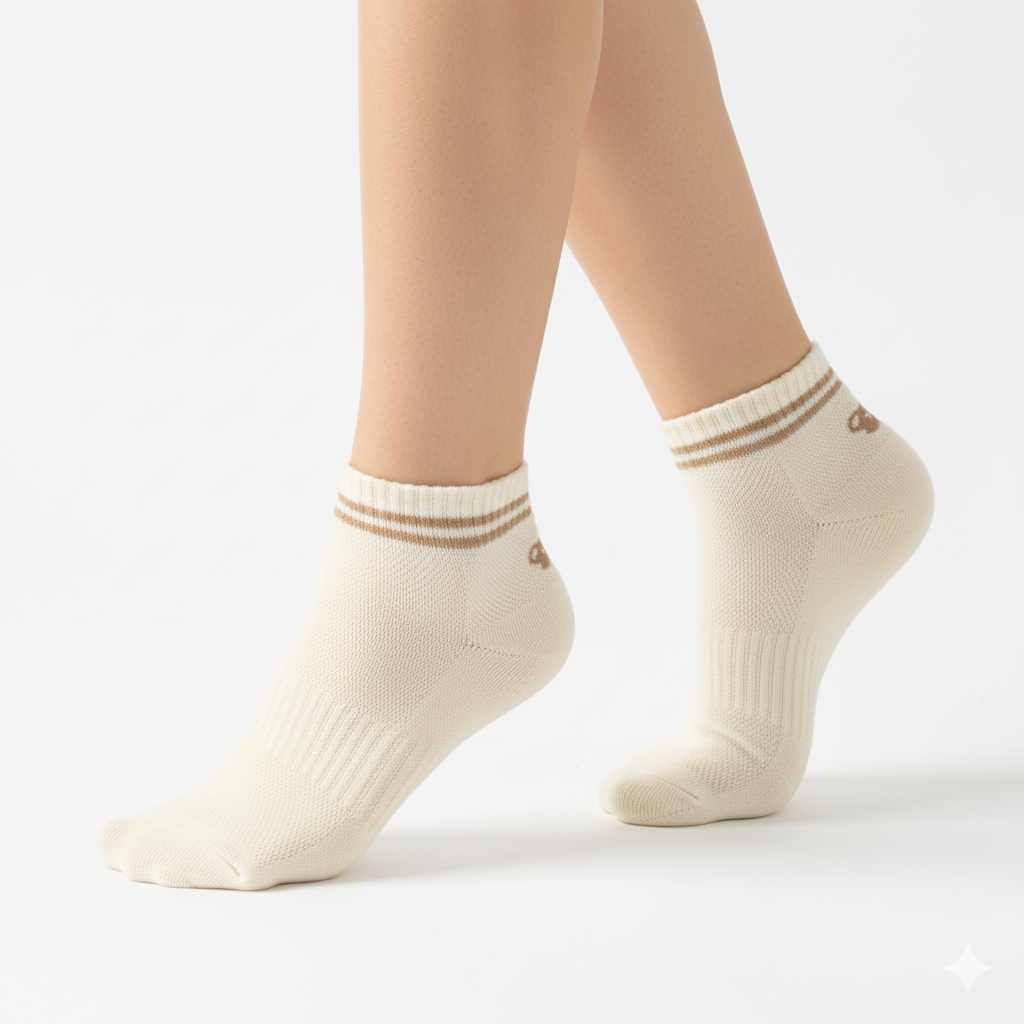 [10067] - 5 Pairs Women’s Cotton Blend Low-Cut Ankle Socks – Breathable, Antibacterial & Everyday Comfort 