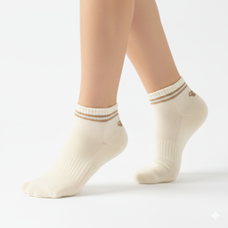 [10067] - 5 Pairs Women’s Cotton Blend Low-Cut Ankle Socks – Breathable, Antibacterial & Everyday Comfort 
