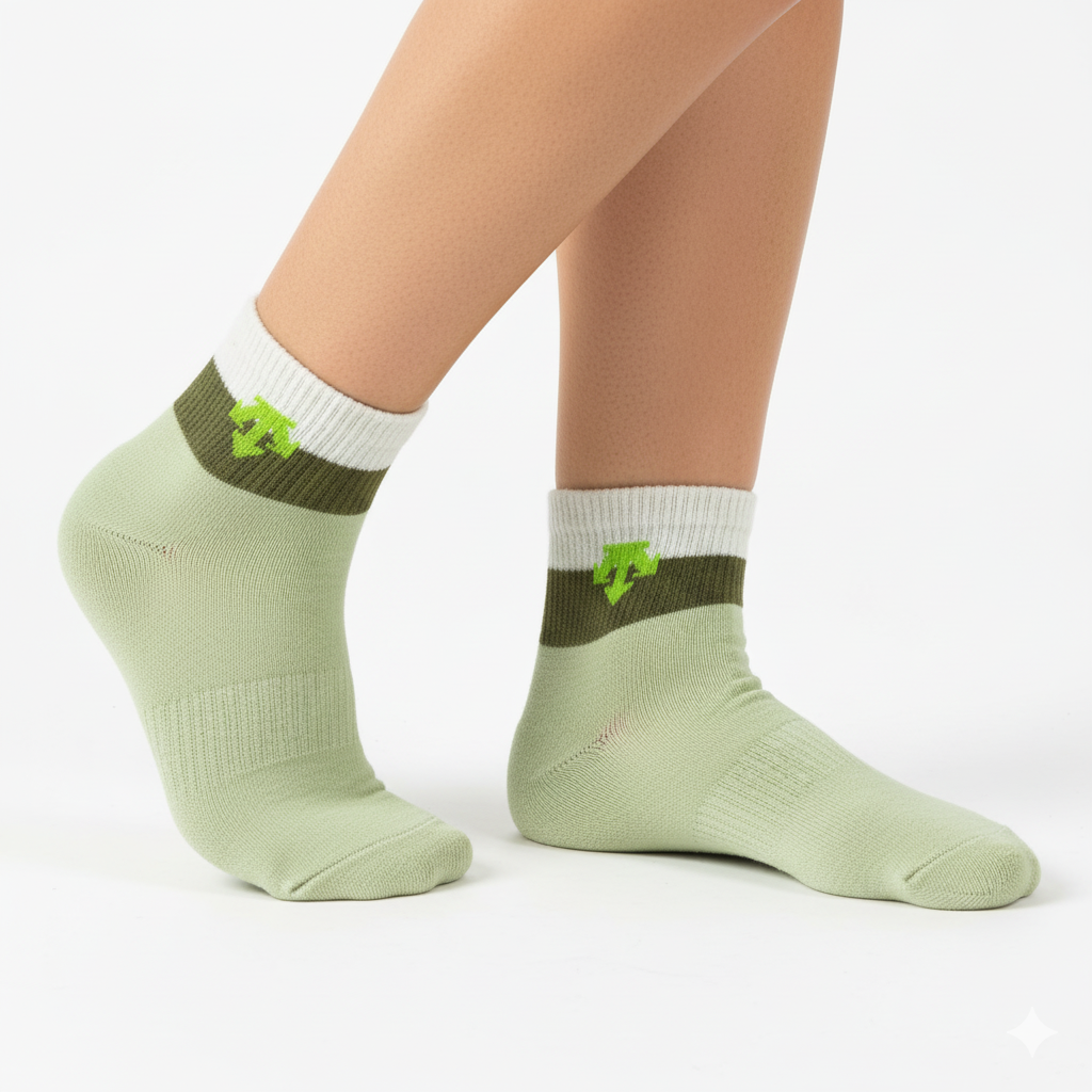 [10074] - 3 Pairs Women’s Cotton-Stretch Low-Cut Ankle Socks – Breathable Stripes/Plain & Everyday Comfort _0