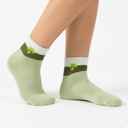 [10074] - 3 Pairs Women’s Cotton-Stretch Low-Cut Ankle Socks – Breathable Stripes/Plain & Everyday Comfort 