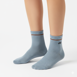[10088] - 5 Pairs Men’s Cotton Blend High-Cut Crew Socks – Breathable, Embroidered/Stripe Mix & Comfort 