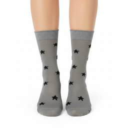 [10096] - 2 Pairs Women’s Cotton Blend Slouch Socks – Breathable Dots/Plain & Comfort 
