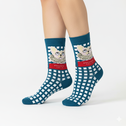 [10097] - 3 Pairs Women’s High-Cotton High-Cut Crew Socks – Breathable Dots/Stripes & Everyday Comfort 