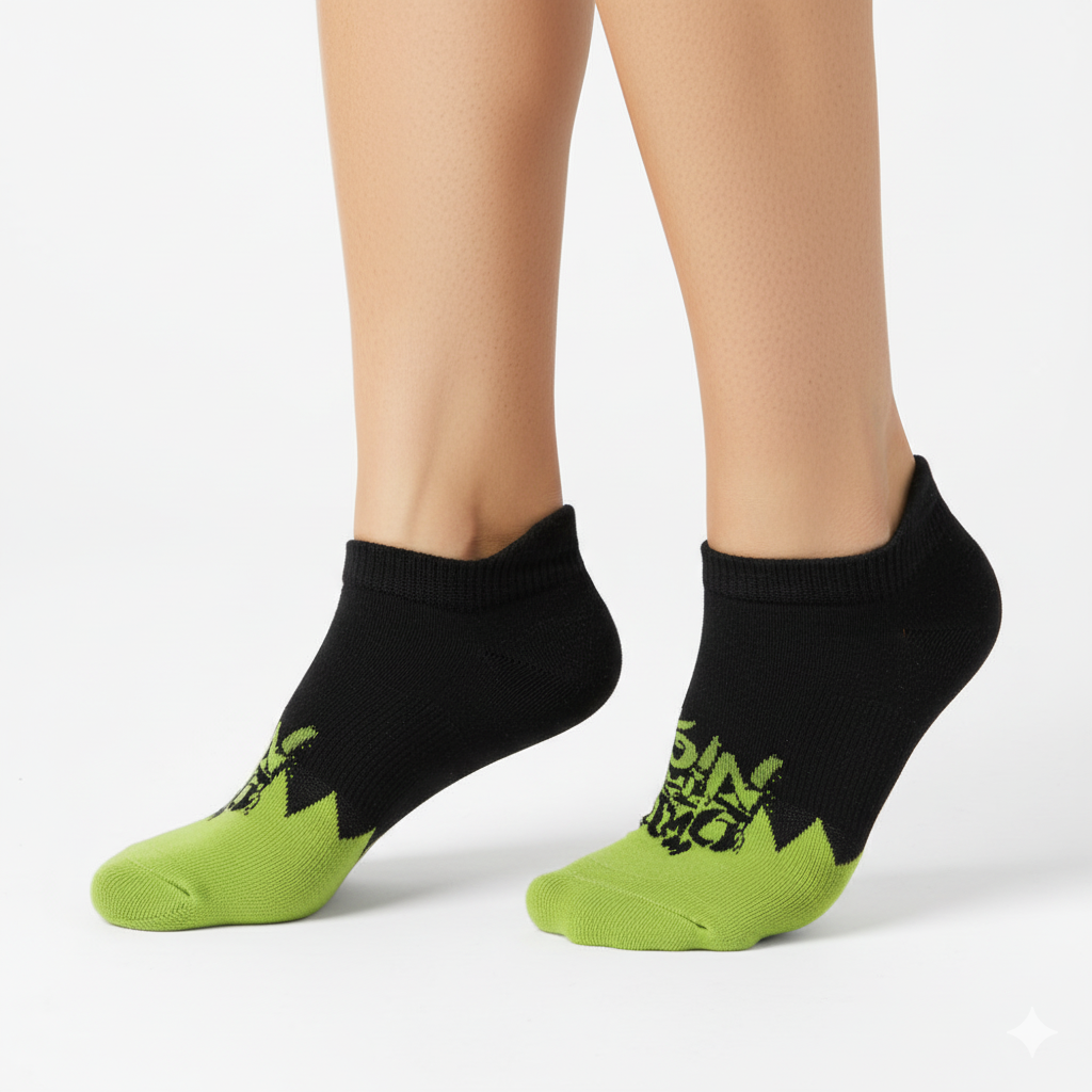 [10098] - 2 Pairs Men’s High-Cotton Low-Cut Ankle Socks – Breathable Stripes/Alphabet Detail _0