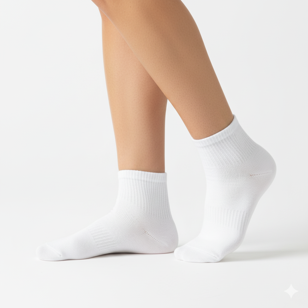 [10110] - 5 Pairs Men’s Cotton Blend Crew Socks – Breathable, Sweat-Absorbing & Minimal 