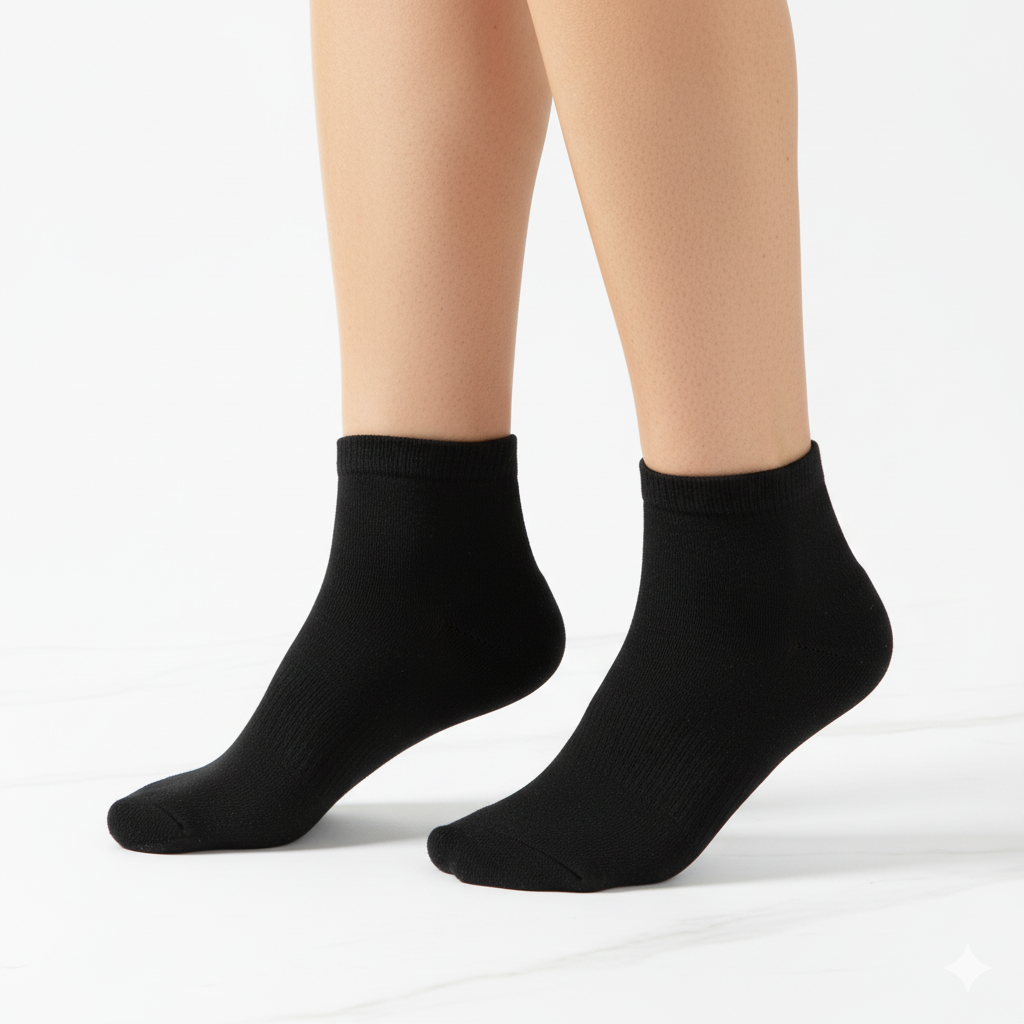 [10134] - 3 Pairs Men’s Cotton Blend Low-Cut Ankle Socks – Odor-Resistant, Breathable & Minimal 