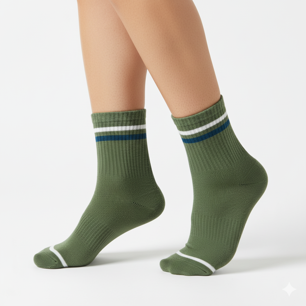 [10152] - 3 Pairs Men’s High-Cotton High-Cut Crew Socks – Breathable, Cushioned & Sweat-Absorbing _0