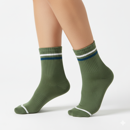 [10152] - 3 Pairs Men’s High-Cotton High-Cut Crew Socks – Breathable, Cushioned & Sweat-Absorbing 