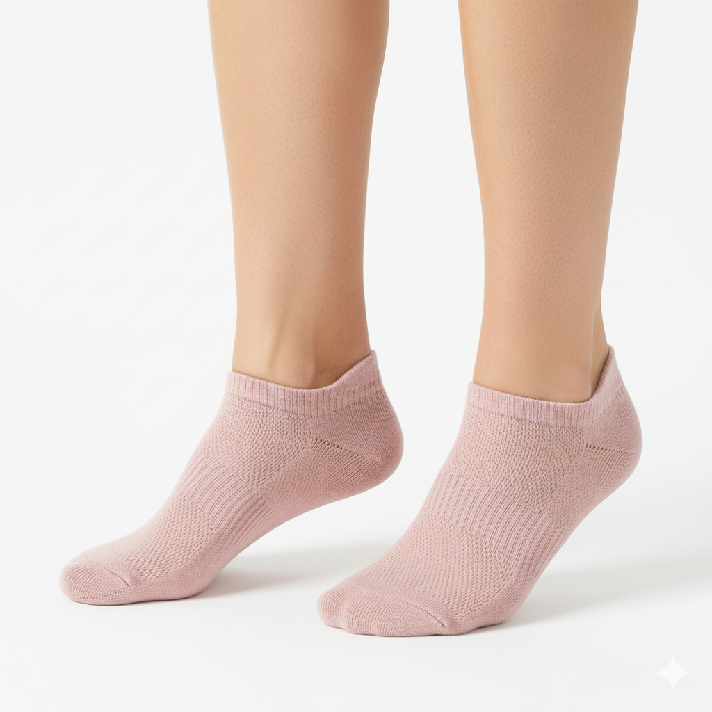 [10159] - 6 Pairs Women’s High-Cotton Low-Cut Ankle Socks – Breathable, Sweat-Absorbing & Minimal 
