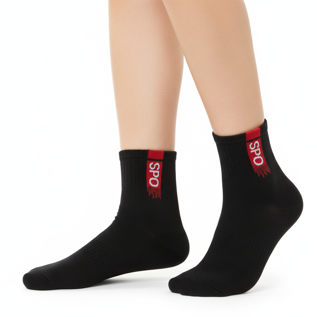 [10167] - 3 Pairs Men’s Cotton Crew Socks – Breathable, Sweat-Absorbing & Minimal 