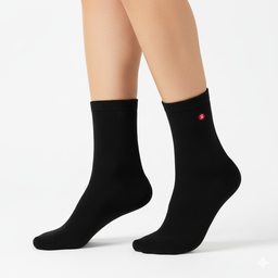 [10168] - 3 Pair Women’s Cotton Blend High-Cut Crew Socks – Breathable, Minimal & Yoga-Friendly 