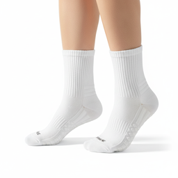 [10172] - 3 Pairs Men’s Cotton Blend High-Cut Crew Socks – Odor-Resistant, Breathable & Sweat-Absorbing 