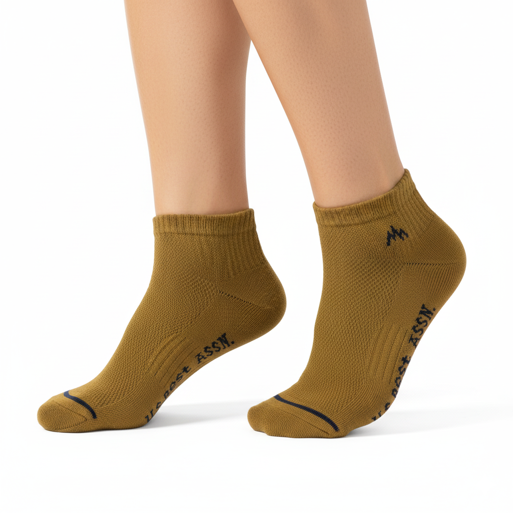 [10173] - 5 Pairs Men’s Cotton Blend Low-Cut Ankle Socks – Breathable, Sweat-Absorbing & Minimal 
