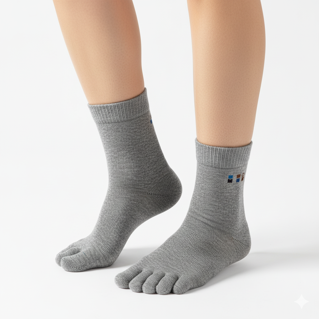 [10180] - 2 or 3 Pairs Men’s Cotton Crew Toe Socks – Breathable & Sweat-Absorbing _0