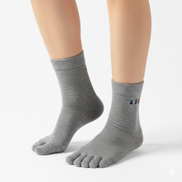 [10180] - 2 or 3 Pairs Men’s Cotton Crew Toe Socks – Breathable & Sweat-Absorbing 