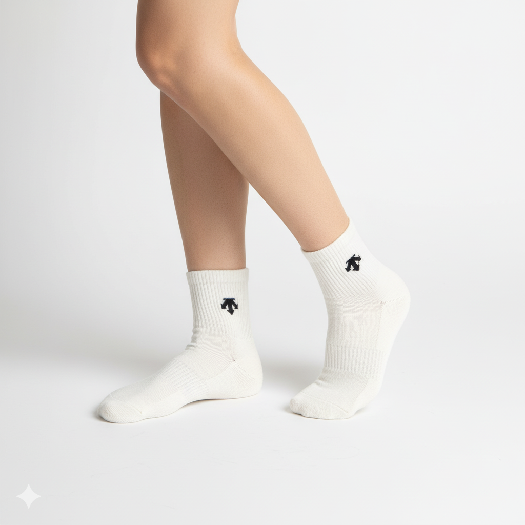 [10184] - 2 Pairs Men’s High-Cotton Crew Socks – Antibacterial, Cushioned & Breathable _0