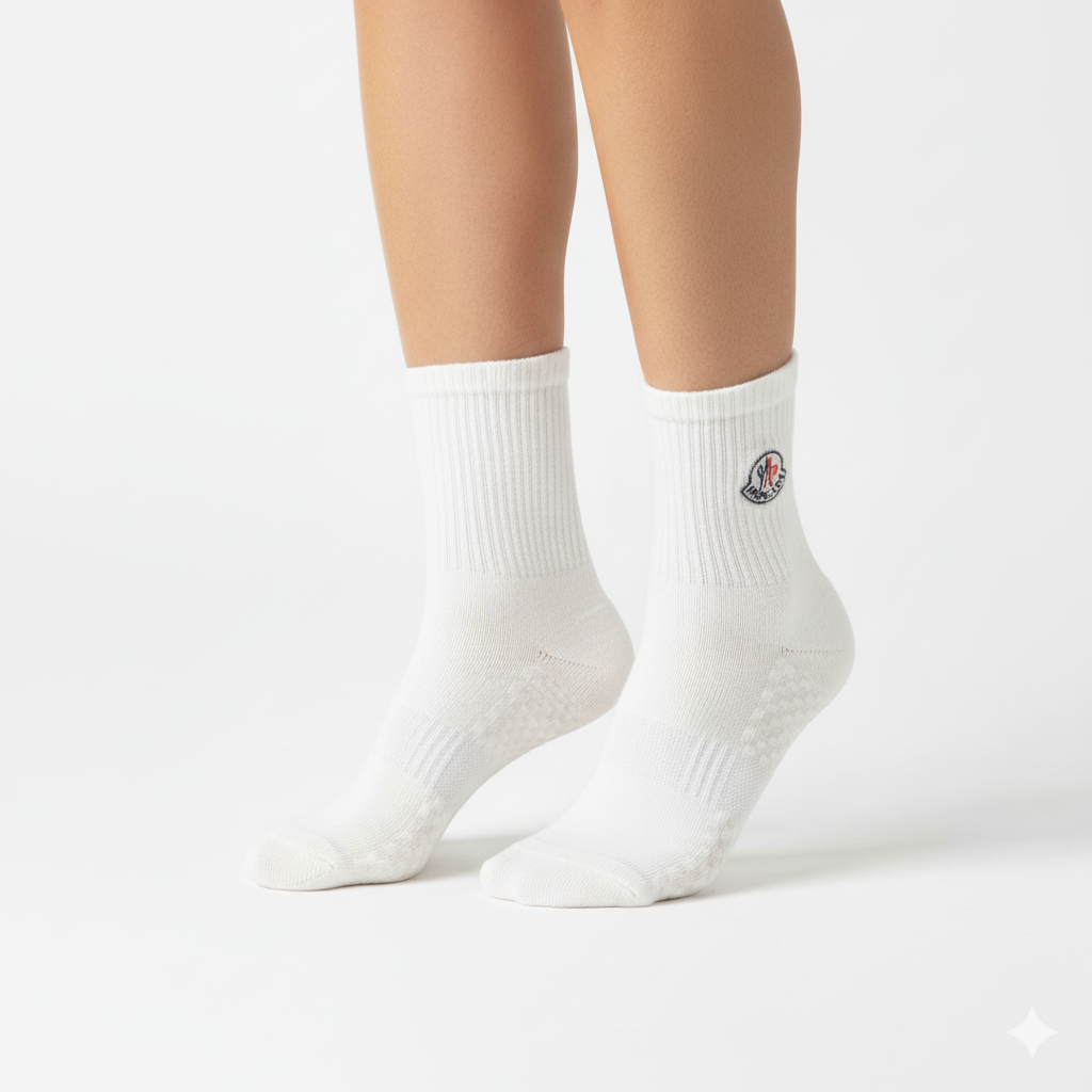 [10185] - 2 Pairs Men’s Cotton Crew Socks – Antibacterial, Breathable & Minimal _0