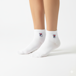 [10193] - 2 Pairs Men’s High-Cotton Crew Socks – Breathable, Sweat-Absorbing & Embroidered Detail 