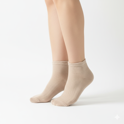 [10195] - 2 Pair Women’s Japanese Cotton Blend Crew Socks – Breathable, Sweat-Absorbing & Minimal 
