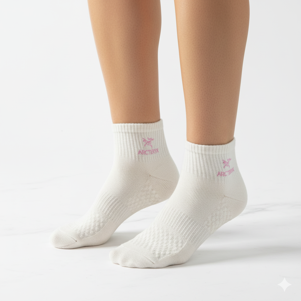 [10196] - 5 Pairs Women’s High-Cotton Crew Socks – Cushioned, Antibacterial & Sweat-Absorbing _0