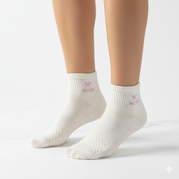 [10196] - 5 Pairs Women’s High-Cotton Crew Socks – Cushioned, Antibacterial & Sweat-Absorbing 