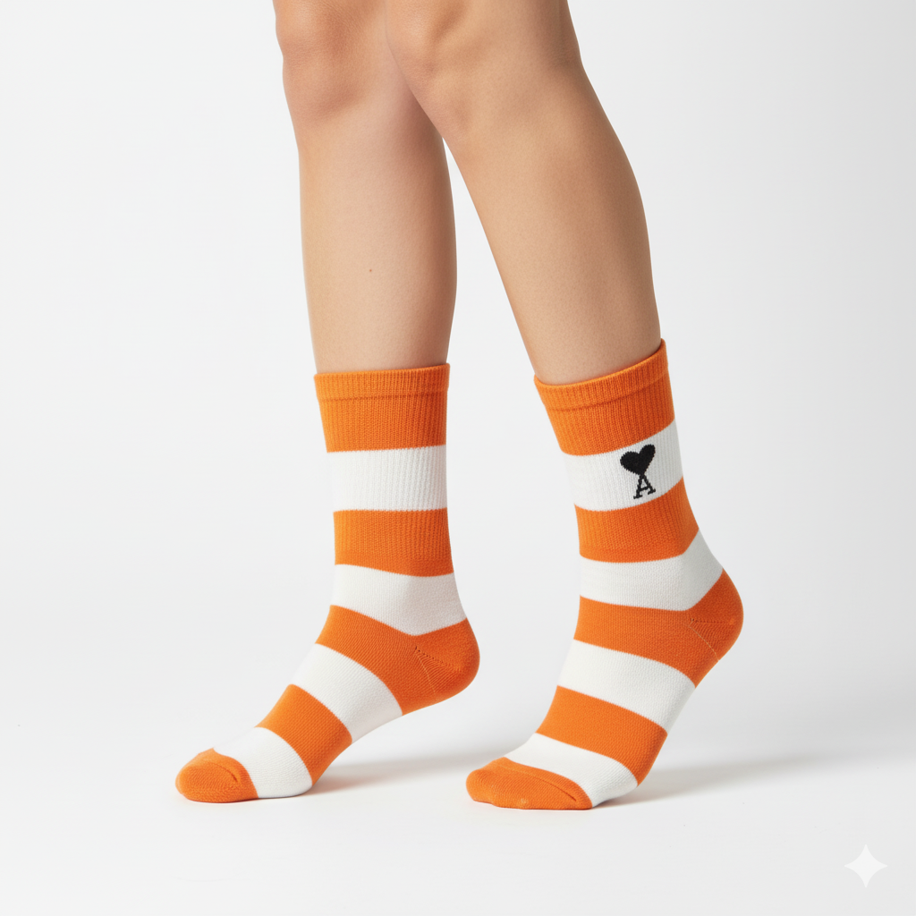 [10213] - 3 Pairs Women’s High-Cut Cotton Socks – Soft, Breathable & Sweat-Absorbing _0