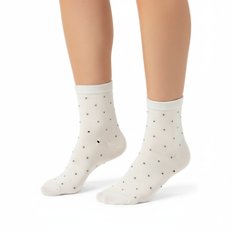 [10226] - 4 Pairs Women’s High-Cut Cotton Socks – Breathable