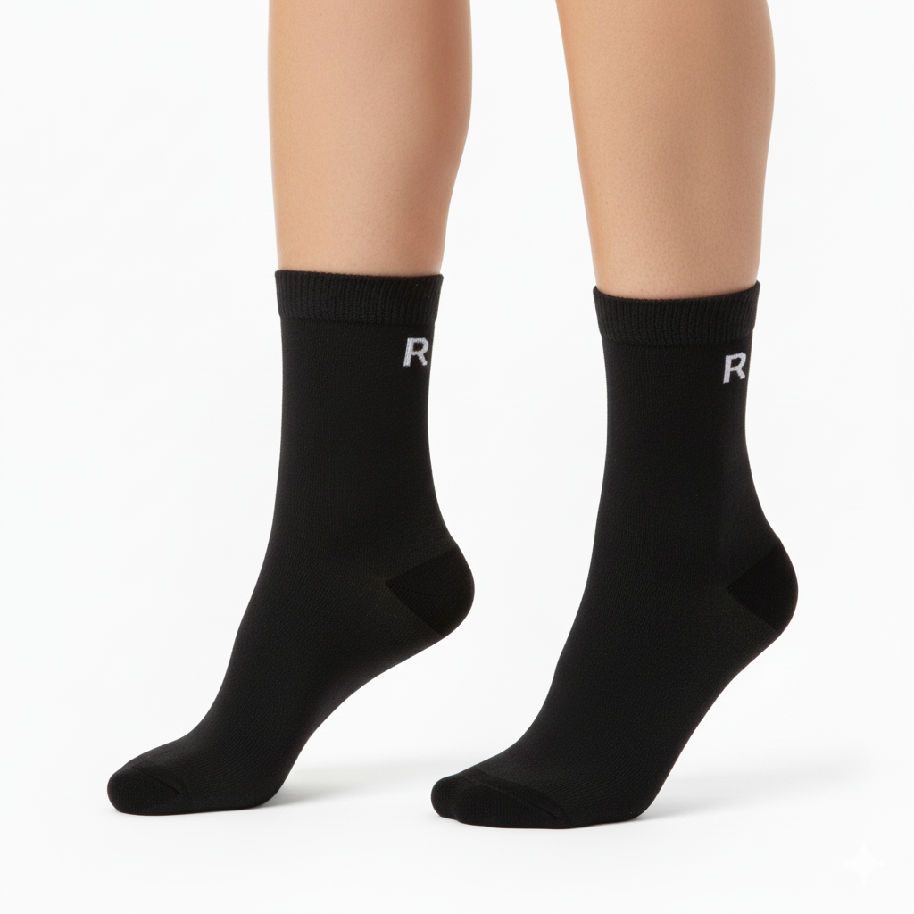 [10228] - 5 Pairs Women’s High-Cut Cotton Socks – Minimal, Breathable & Versatile _1