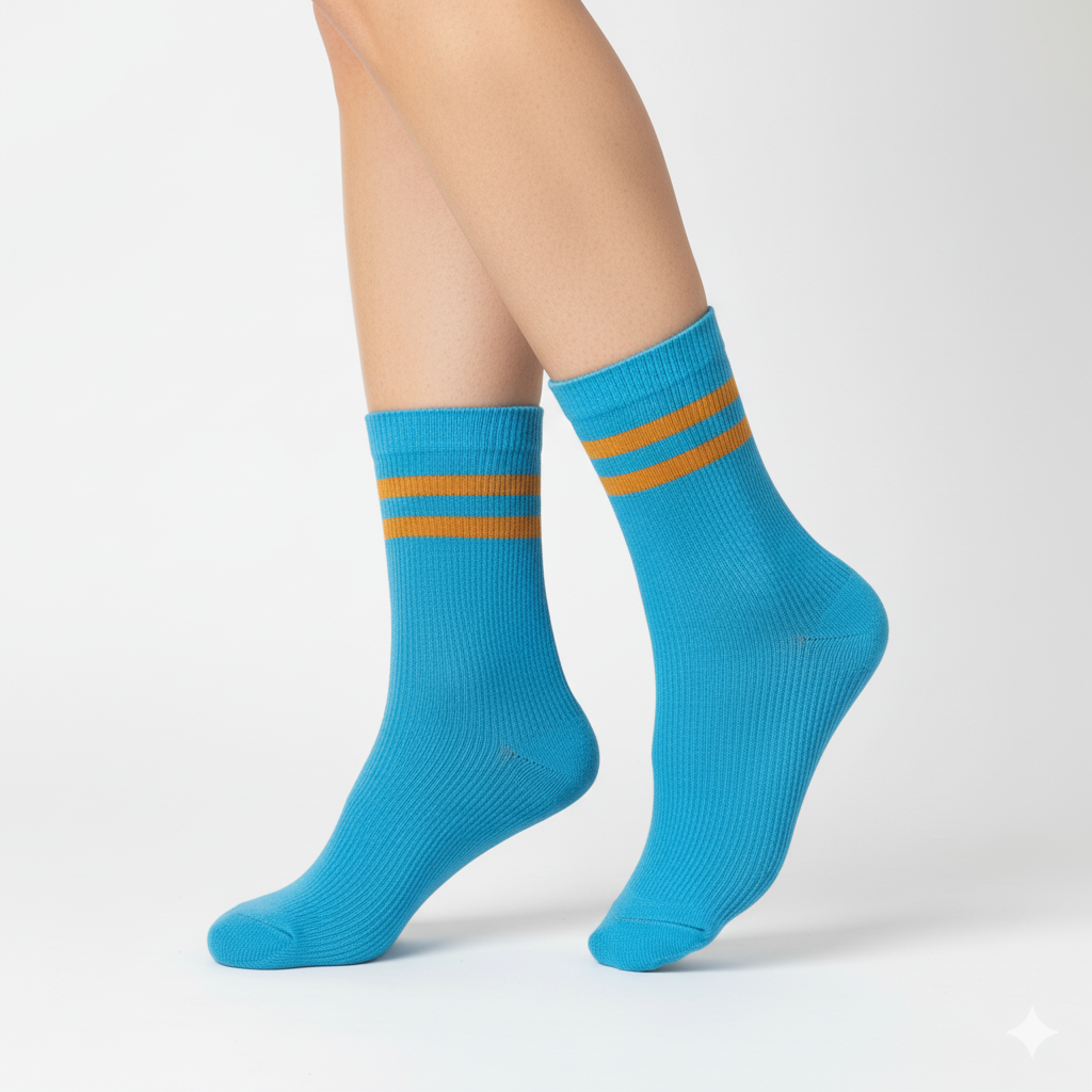 [10231] - 5 Pairs Women’s High-Cut Cotton Slouch Socks – Minimal, Soft & Breathable _0