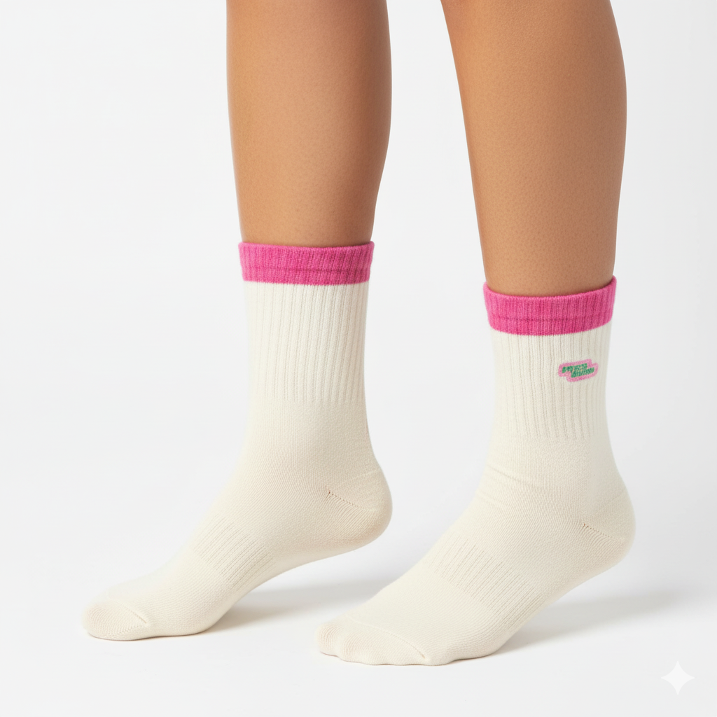 [10232] - 5 Pairs Women’s High-Cut Cotton Socks – Breathable, Minimal & Sweat-Absorbing 