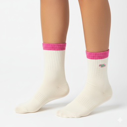 [10232] - 5 Pairs Women’s High-Cut Cotton Socks – Breathable, Minimal & Sweat-Absorbing 