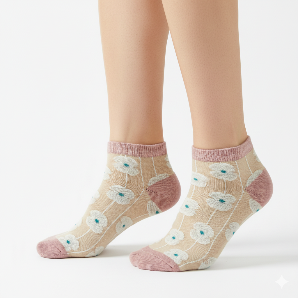 (10221)- 5 Pair (Random) Women’s Low-Cut Socks – Cotton, Casual, Breathable & Minimal Style_3