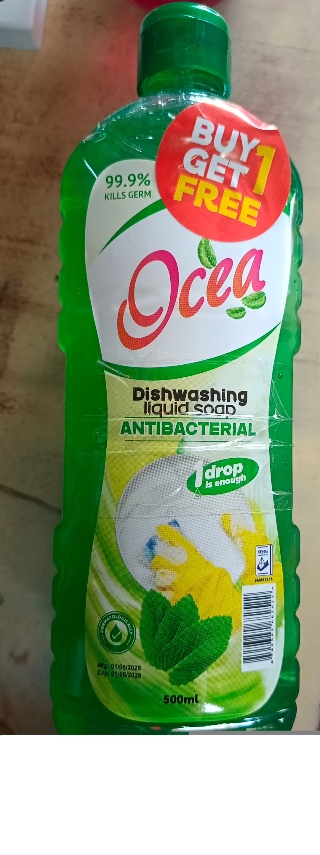 Ocea dishwashing liquid 500ml 1+1free