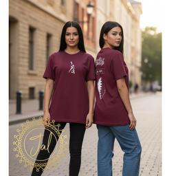 Maroon Qatar T-shirt print