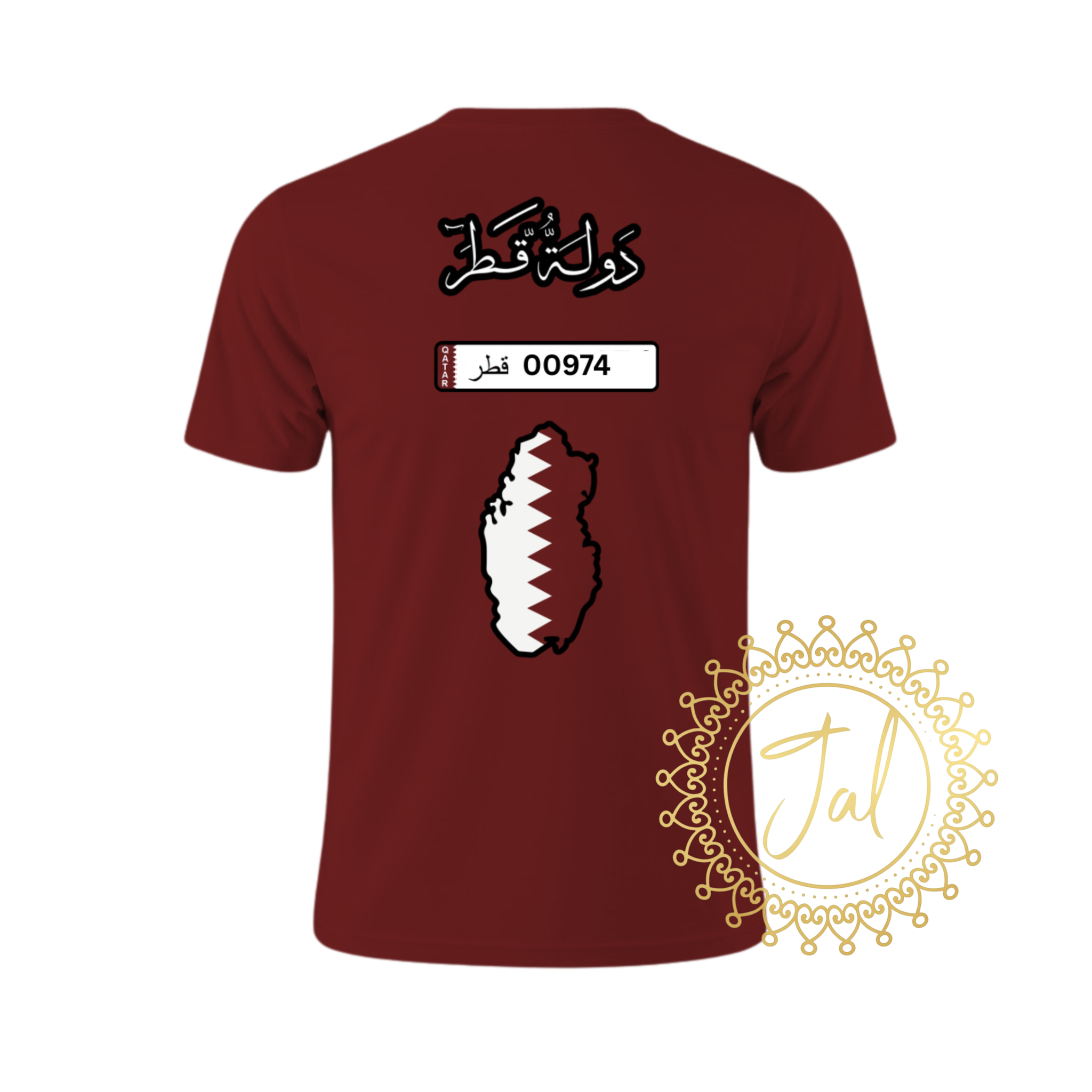 Maroon Qatar T-shirt print_2