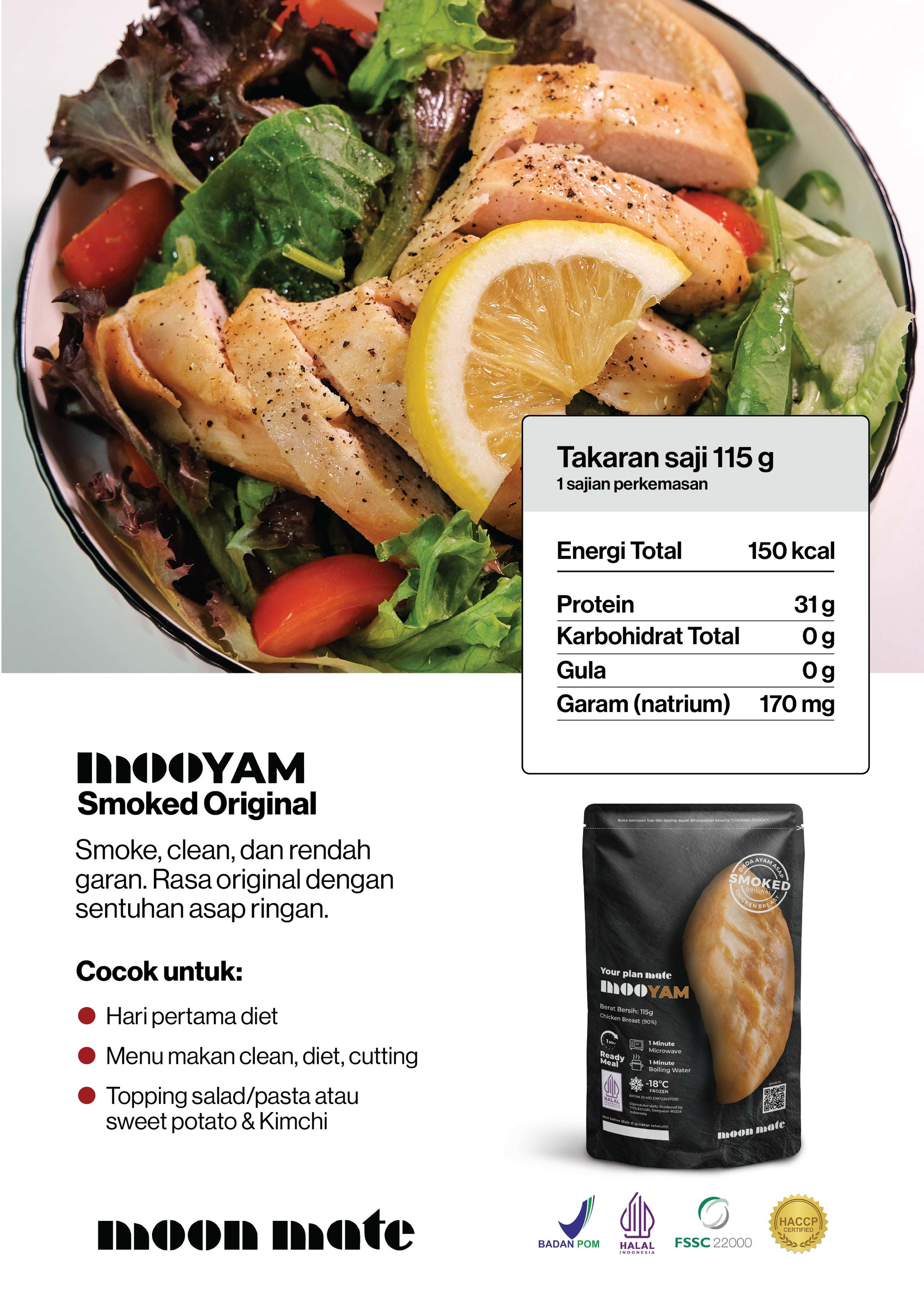 MOOYAM Original : Dada Ayam Asap 115gram_1