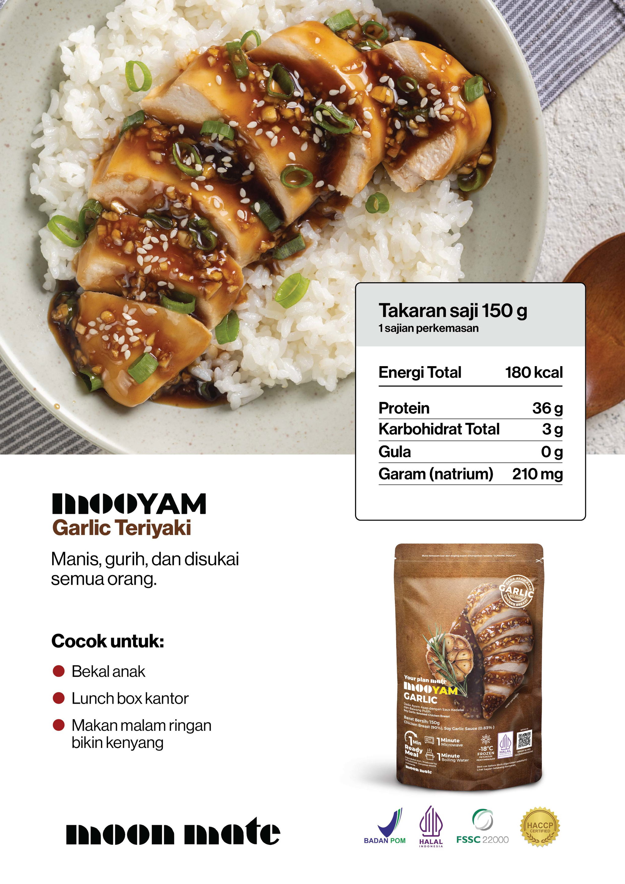 MOOYAM Garlic: Dada Ayam Asap Soy Garlic teriyaki 150gram_1